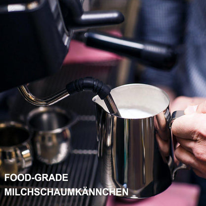 Milchkännchen Edelstahl 350ml Milchaufschäumer Latte Art Stift Silber