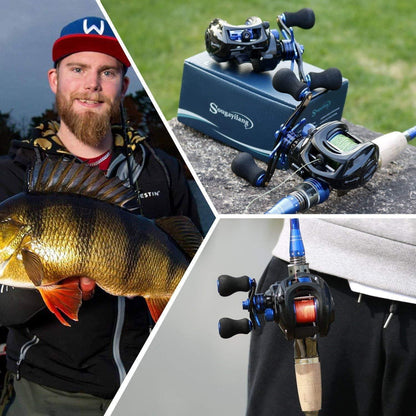 Baitcasting Angelrolle 7.0:1 Kohlefaser 9 + 1 Kugellager
