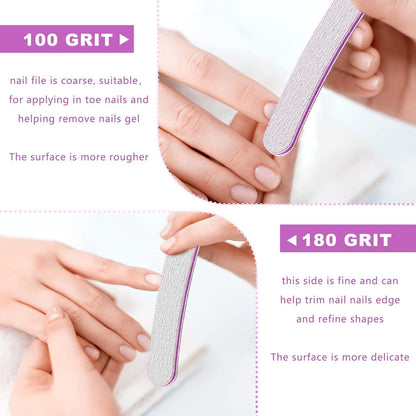 50er Pack Nagelfeilen 100/180 für Gelnägel Maniküre