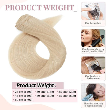 Blond Echthaar Clip-Ins 40cm – Remy Hair, Mittelblond