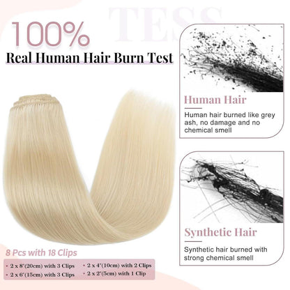 Echthaar Clip-Ins Blond 55 cm – Remy Hair, Volle Länge
