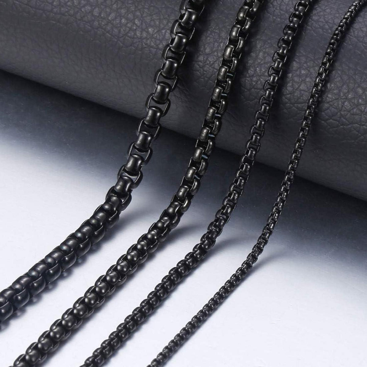 Edelstahl Box Kette für Damen und Herren, 2-5mm Breite