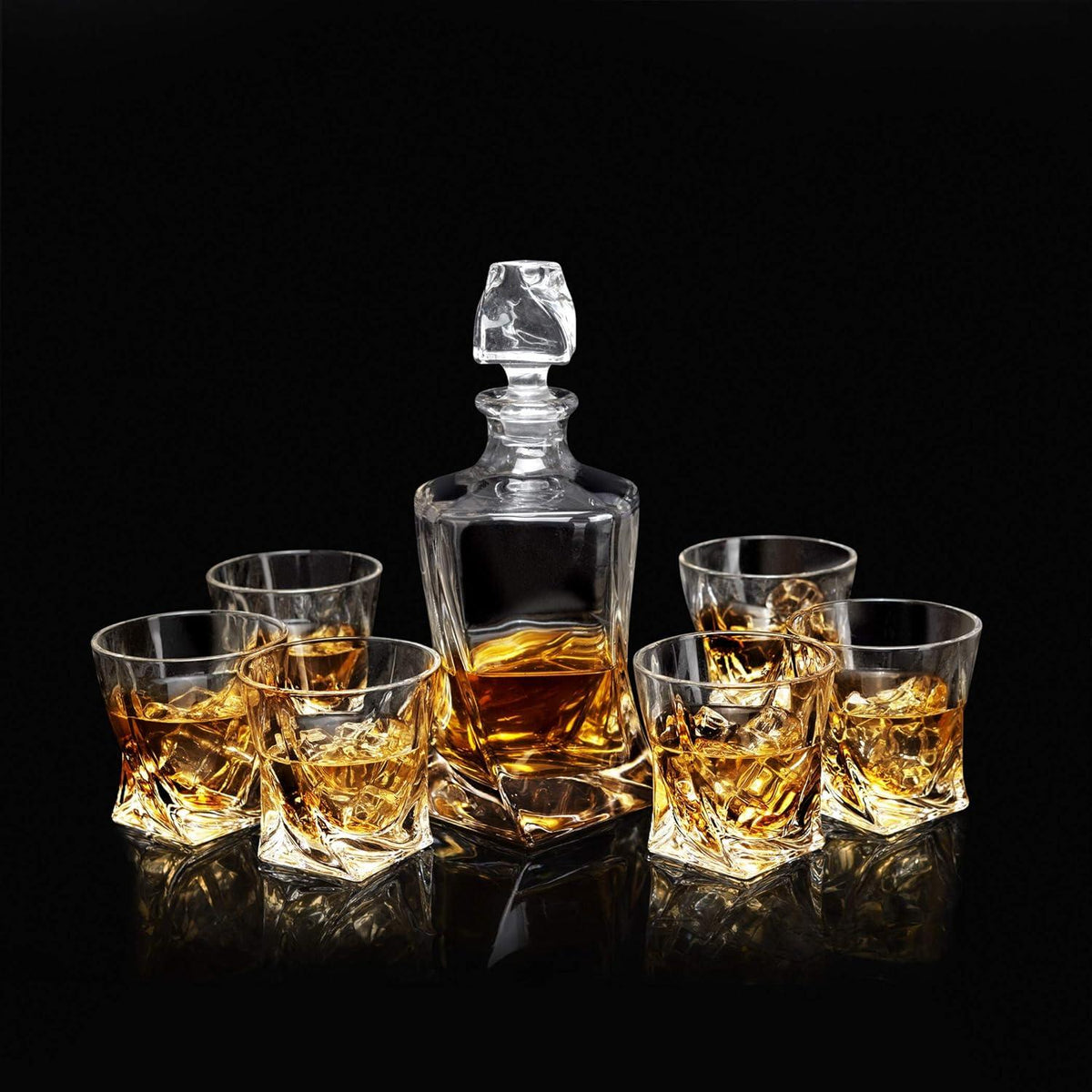 KANARS 7-teiliges Whisky Dekanter und Gläser Set, Bleifrei