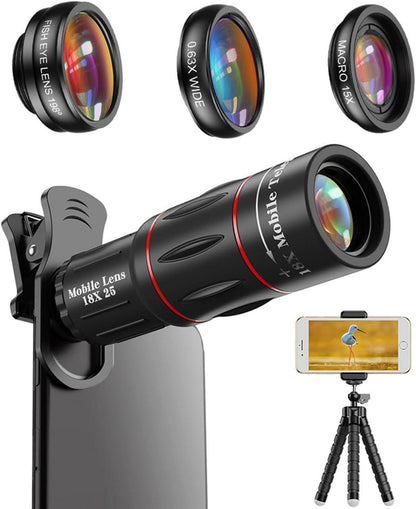 APEXEL Camera Lens Kit 18x Monocular Telescope 0,63x Weitwinkel 15x