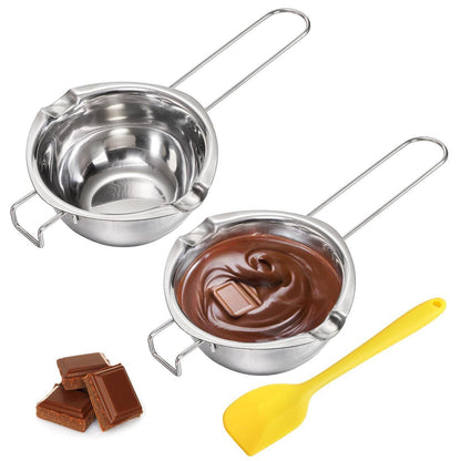 Wasserbad Schmelzschale Edelstahl Set mit Spatel