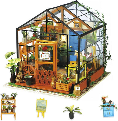 DIY Miniatur Haus Kits Gewächshaus Handwerk Modell Bausatz