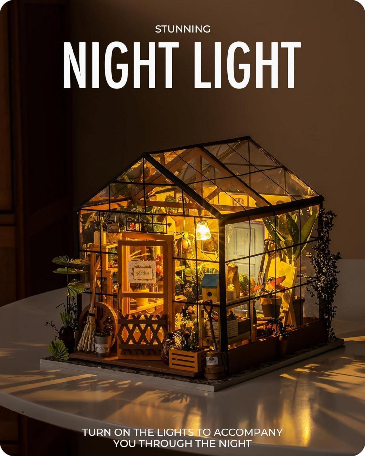DIY Miniatur Haus Bausatz Gewächshaus Handwerk Modell Kits Erwachsene