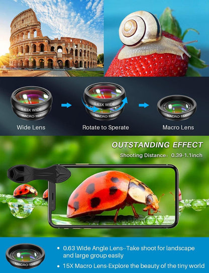 Apexel 10-in-1 Objektiv Set für iPhone Samsung Huawei