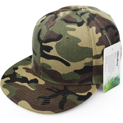 Camouflage Baseballkappe – Unisex Outdoor Cap mit Flachschrim