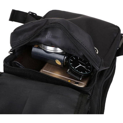 Motorrad Beintasche Canvas Hüfttasche Schwarz