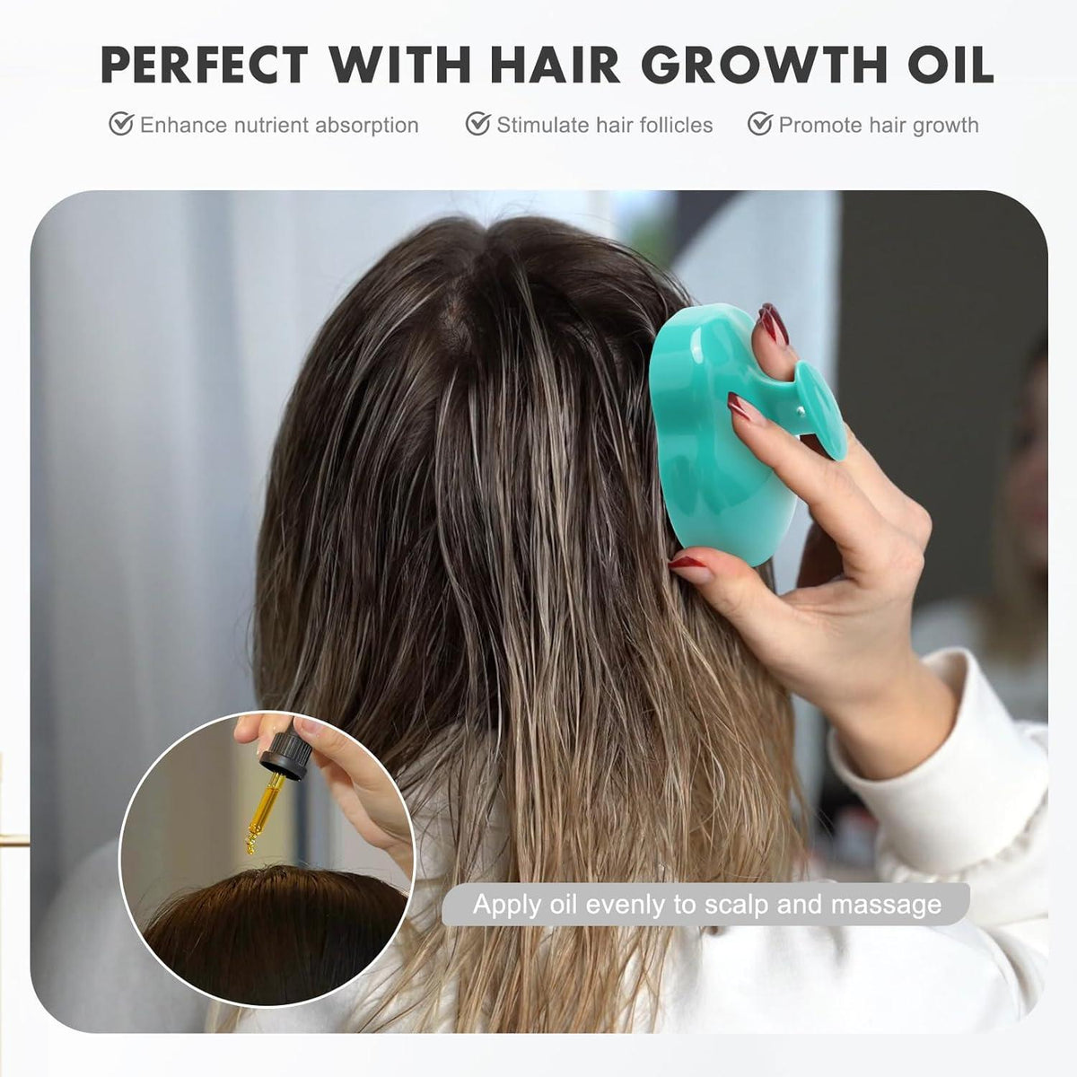 Kopfhaut Massagebürste Nass Trocken Shampoo Haarbürste Peeling