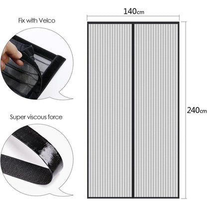 Fliegengitter Tür Magnet 140x240cm Insektenschutz Balkontür