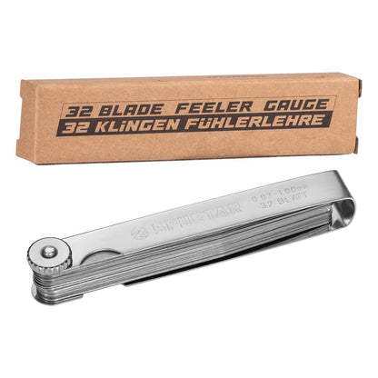 Fühlerlehre 32 Klingen 0,03-1,00mm Edelstahl Metrisch/Imperial