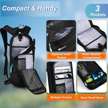 Fahrradrucksack 6L mit Regenschutz, atmungsaktiv & wasserdicht