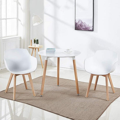 Runder Esstisch Weiß – Küchentisch Holz 80x80cm Skandinavisch