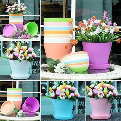 8 Pflanztöpfe 14cm mit Untersetzer – Ideal für Kakteen & Sukkulenten