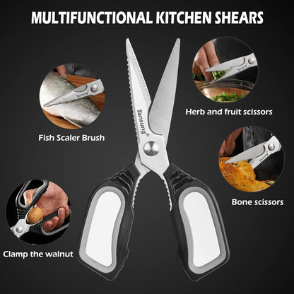 Küchenschere 22.8cm Multifunktionale mit Mikrozahnung für exaktes