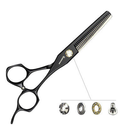 Professionelle Friseurschere Schwarz 6 Zoll dünn schneidend