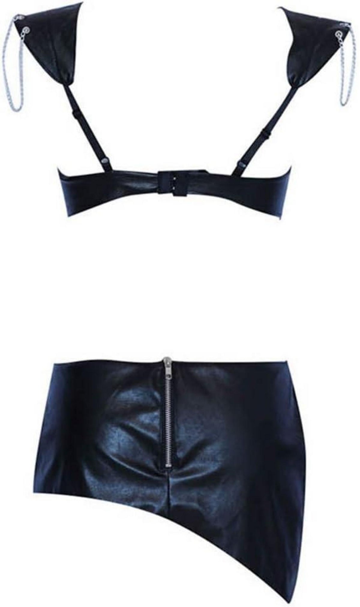 Boowhol Lacklederanzug Cheerleader Stangentanzkostüm Club Dessous XL EU
