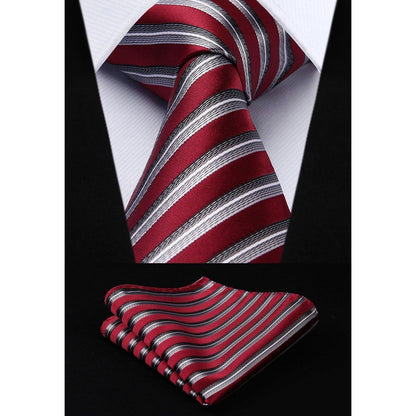 Herren Krawatten Set 5 Stück mit Einstecktuch Seide Elegant