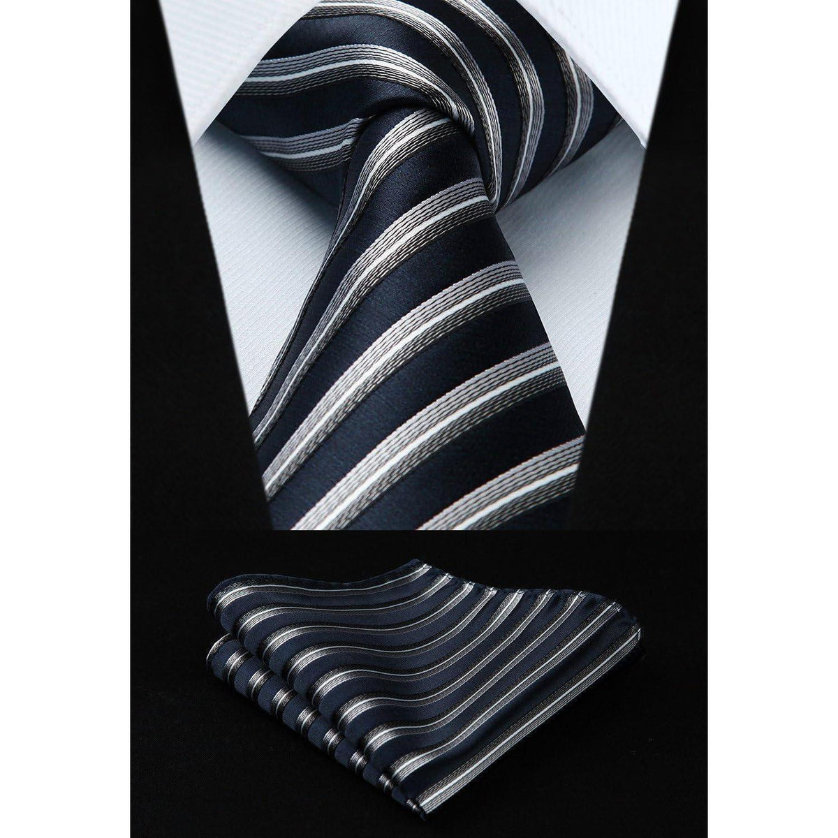 Herren Krawatten Set 5 Stück mit Einstecktuch Seide Elegant