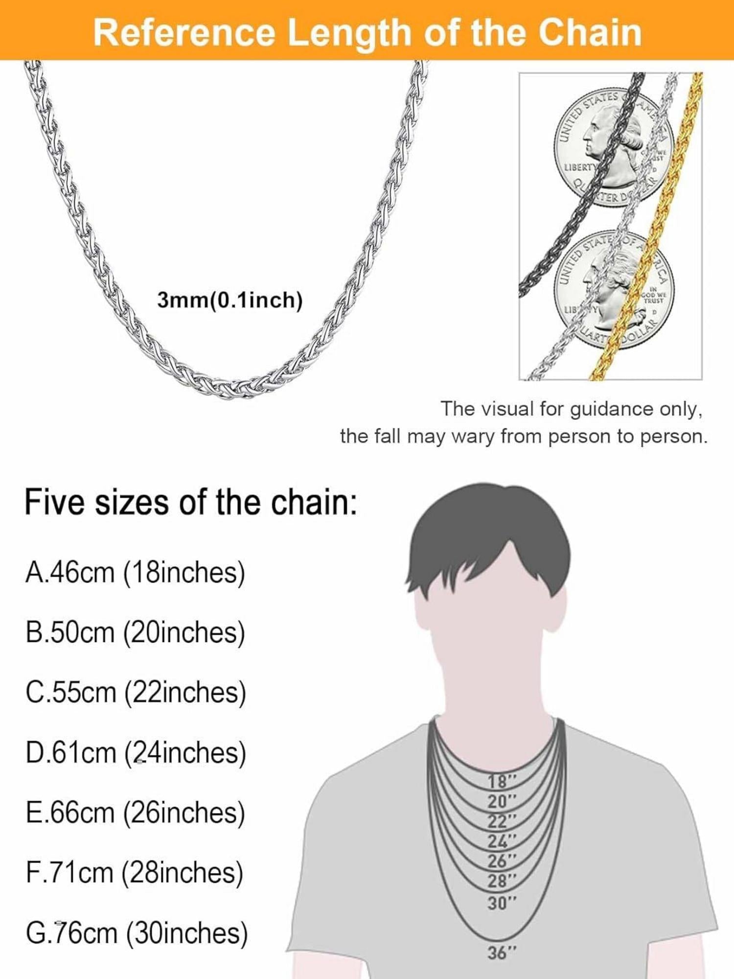 U7 klassische Weizenkette Edelstahl vergoldet 3mm 55cm Männer Frauen Hip-Hop