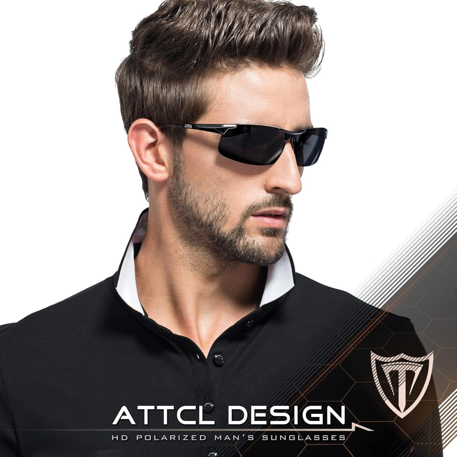 ATTCL Herren Polarisierte Sport-Sonnenbrille Al-Mg