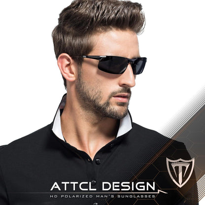 ATTCL Herren Polarisierte Sport-Sonnenbrille Al-Mg