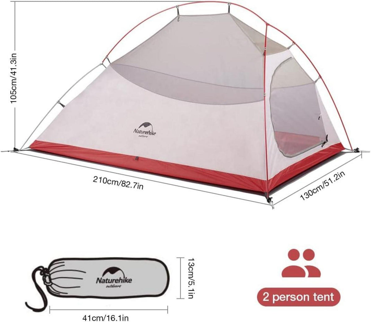 Ultraleichtes Campingzelt 2 Personen Wasserdicht 4 Saison