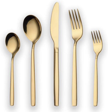 30-teiliges Vergoldetes Besteckset für 6 Personen Gold Glanz