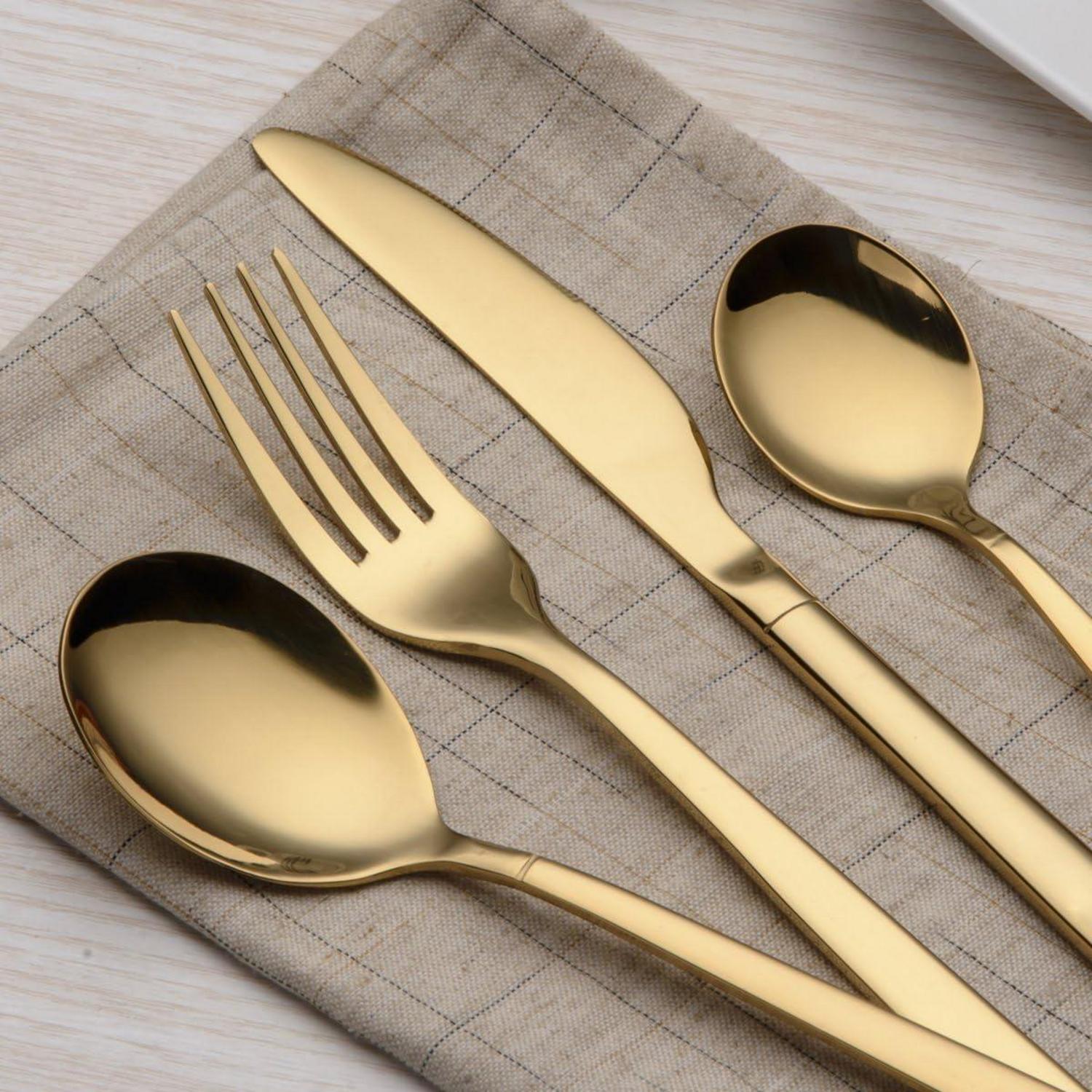 30-teiliges Titan vergoldetes Besteckset für 6 Personen
