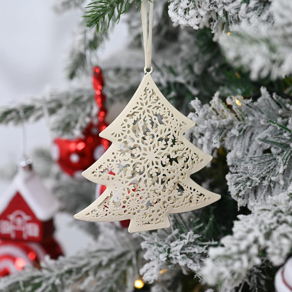 Metall Weihnachtsanhänger Herz Stern Baum Set 6 Stück Valery Madelyn 11-12cm