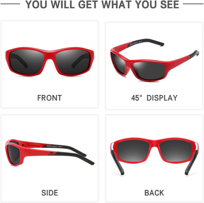 DUCO Polarisierte Sonnenbrille Kinder Flexibles Gummi UV400