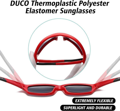 DUCO Polarisierte Sonnenbrille für Kinder mit Flexiblem Gummi und UV400 Schutz