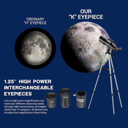 Astronomie Teleskop für Kinder Einsteiger & Erwachsene mit Zubehör
