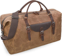 Große Vintage Leder Weekender Reisetasche Canvas Wasserdicht