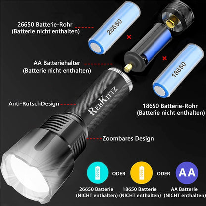 LED Taschenlampe Extrem Hell 3300 Lumen Camping Outdoor