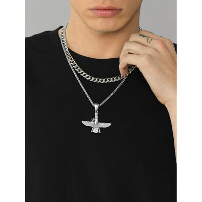 Edelstahl Halskette mit Faravahar Anhänger für Damen und Herren