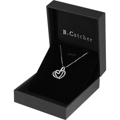 Herz Kette 925 Silber Anhänger Halskette 45CM Zirkonia Damen