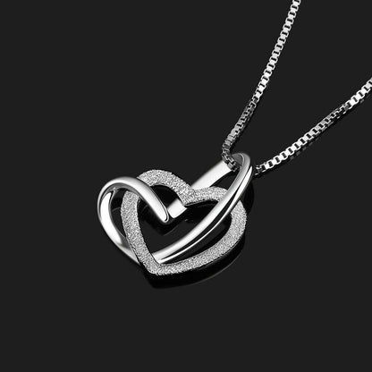 Herz Kette 925 Silber Anhänger Halskette Zirkonia 4.4g