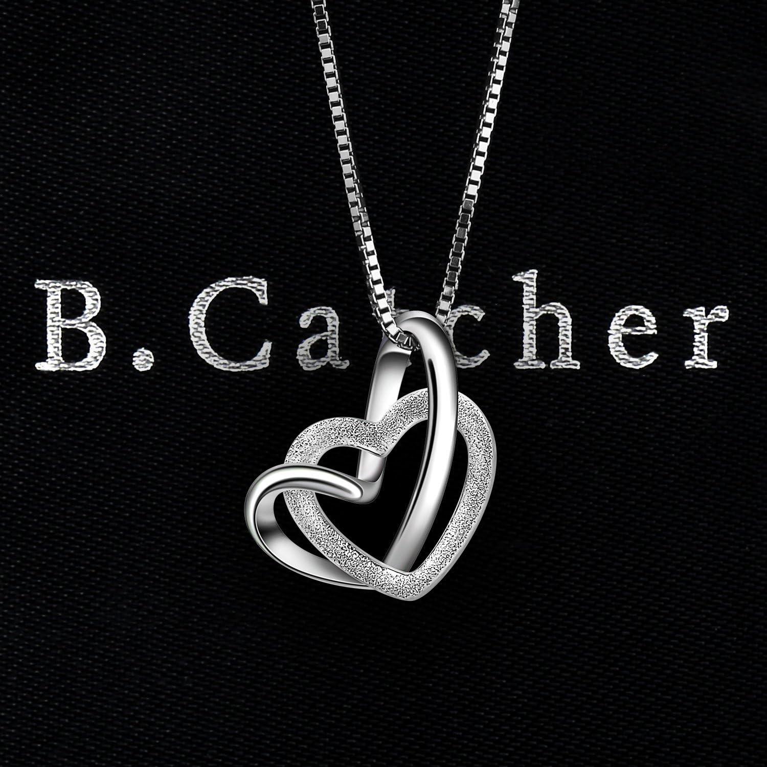 B.Catcher Damen Herz Kette 925 Silber Anhänger Schmuck 45CM