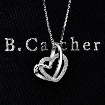 B.Catcher Damen Herz Kette 925 Silber Anhänger Schmuck 45CM