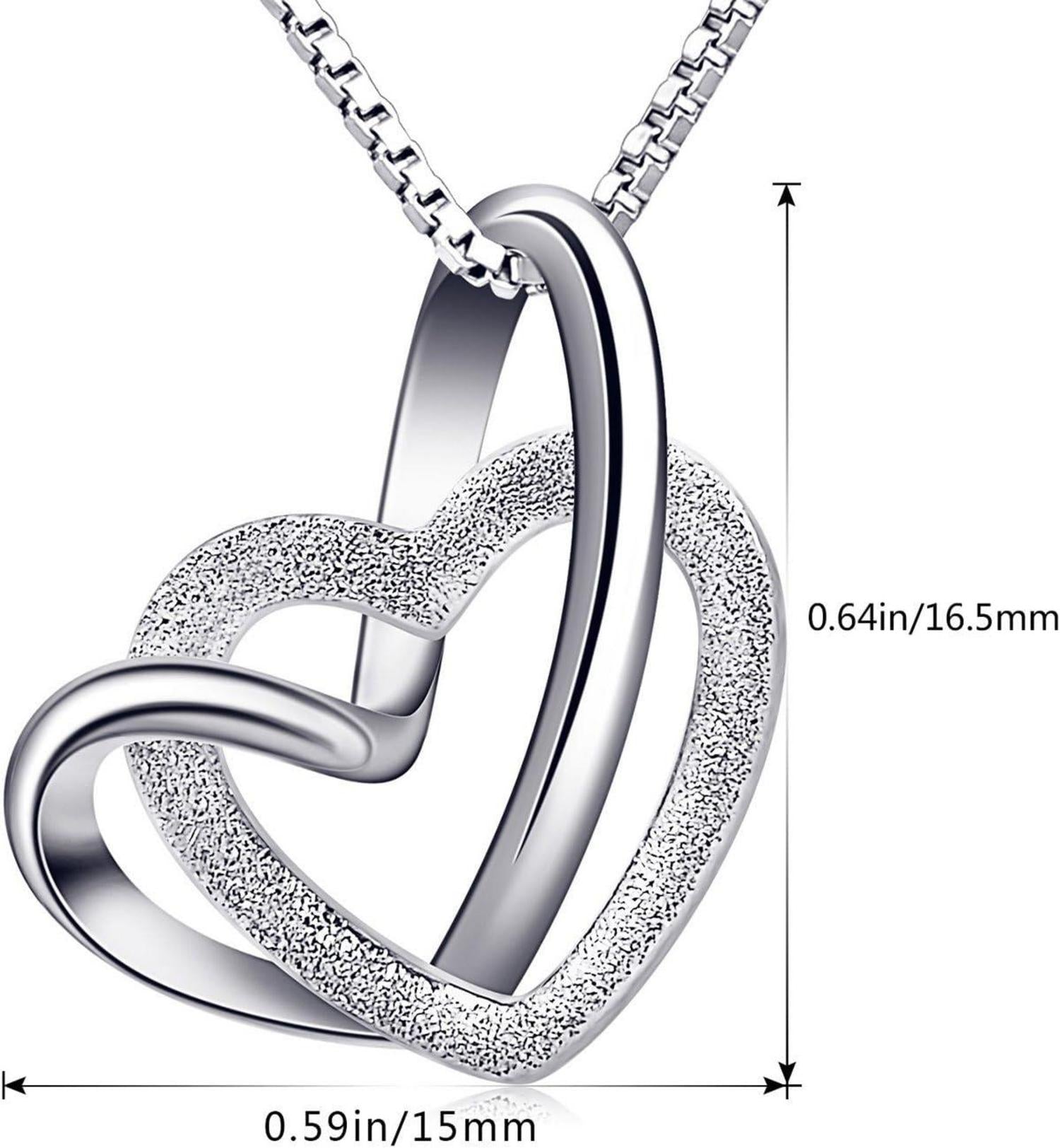 Herz Halskette 925 Silber Anhänger mit Zirkonia Damen Geschenk