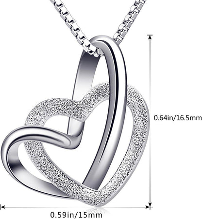 Herz Halskette 925 Silber Anhänger mit Zirkonia Damen Geschenk