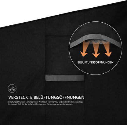 Dokon 3 Sitzer Gartenbank Abdeckung Belüftung Wasserdicht Schwarz 163x66cm