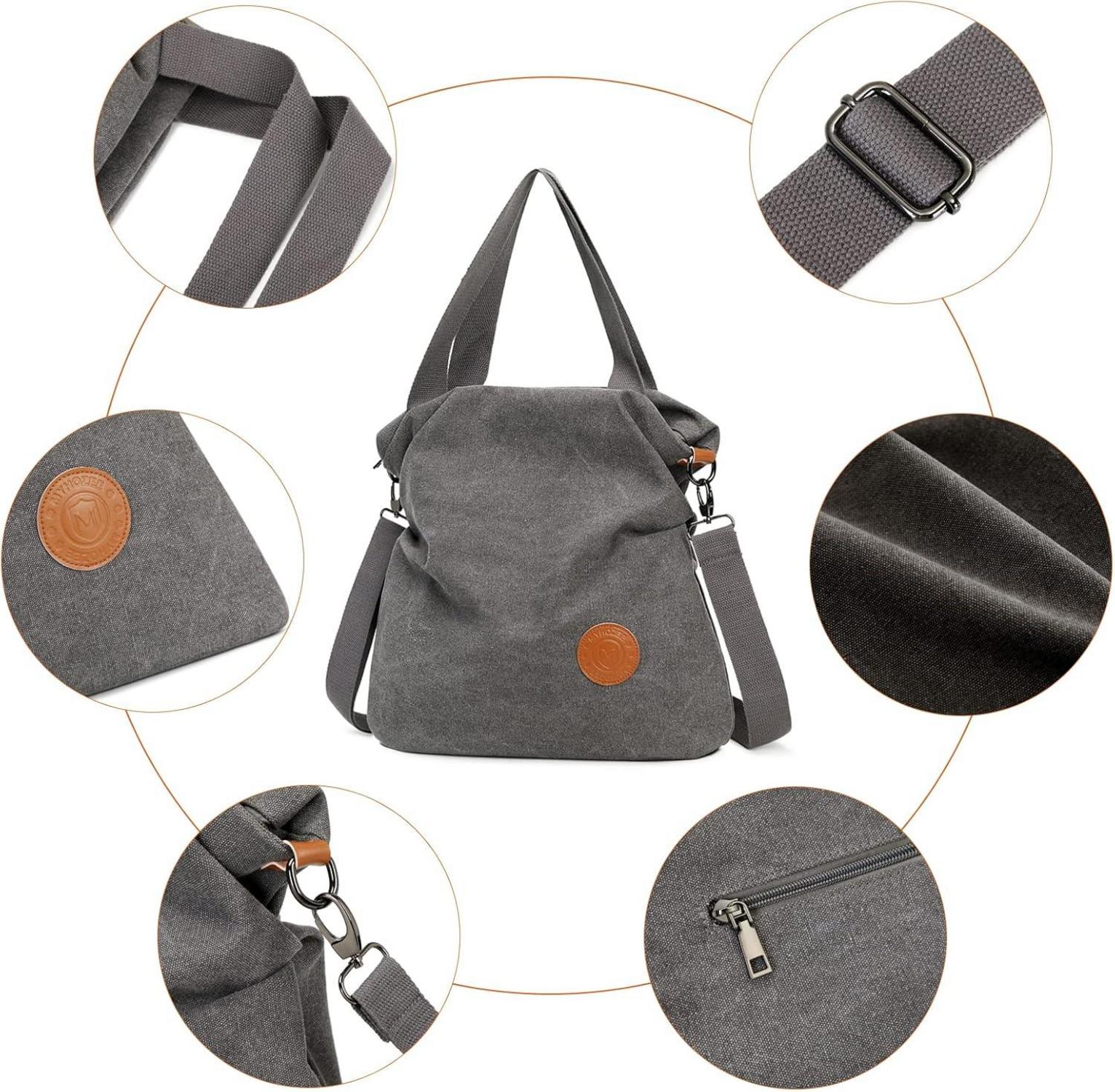 Damen Canvas Umhängetasche Crossover Bag Strandtasche