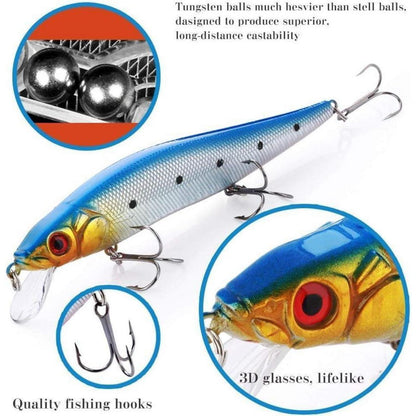 Sougayilang Minnow Crankbait mit Treble Haken 100 Stück