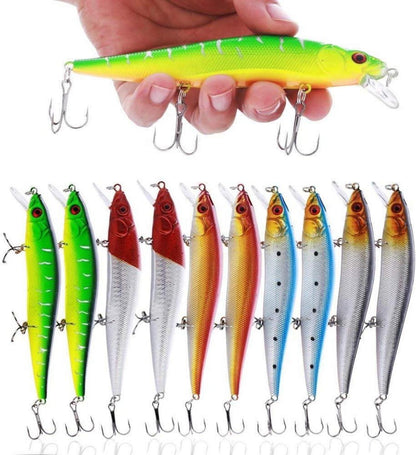 Angeln Lockt Set Köder Minnow Crankbait Treble Haken Swimbait Deep