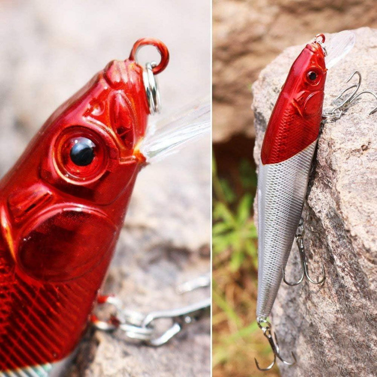 Angeln Köder Set Minnow Crankbait Treble Haken Swimbait Barsch Forelle