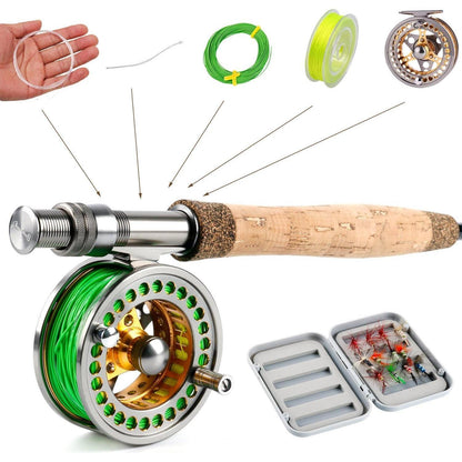 Sougayilang Lightweight Fly Fishing Combo Starter Kit Golden